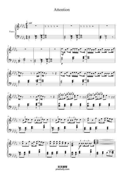 “Attention”钢琴谱-NewJeans
Transcribed by  kirupa-免费下载-天天钢琴