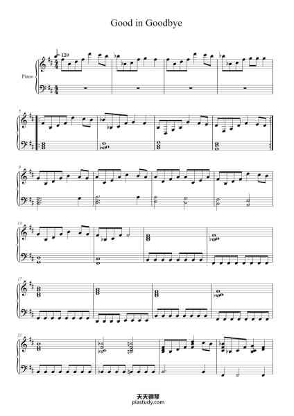 “Good in Goodbye”钢琴谱-Needne Needthus-免费下载-天天钢琴