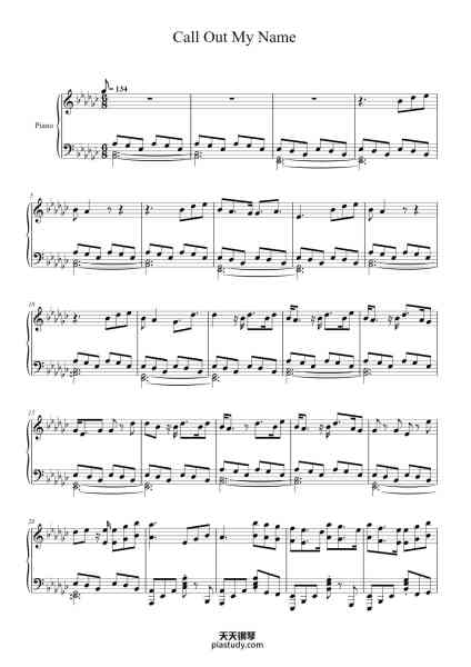 “Call Out My Name”钢琴谱-Arr. by Khang Dang-免费下载-天天钢琴