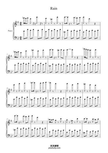 “Rain”钢琴谱-Brian Crain-免费下载-天天钢琴