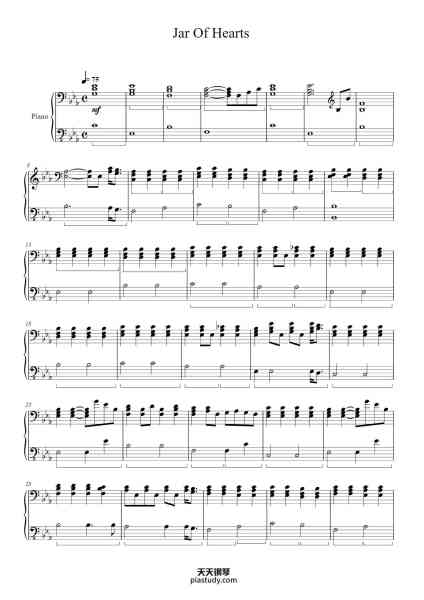 “Jar Of Hearts”钢琴谱-Composer-免费下载-天天钢琴