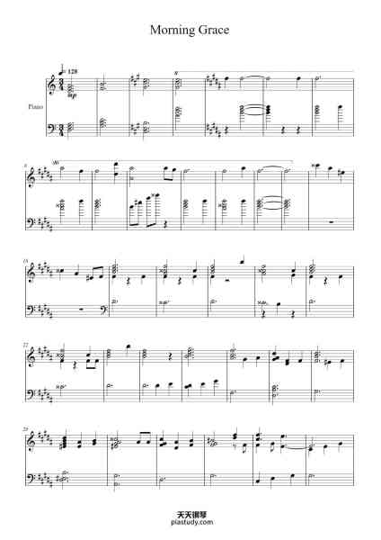 “Morning Grace”钢琴谱-Composer and Lyracist: Ritsuko Okazaki-免费下载-天天钢琴