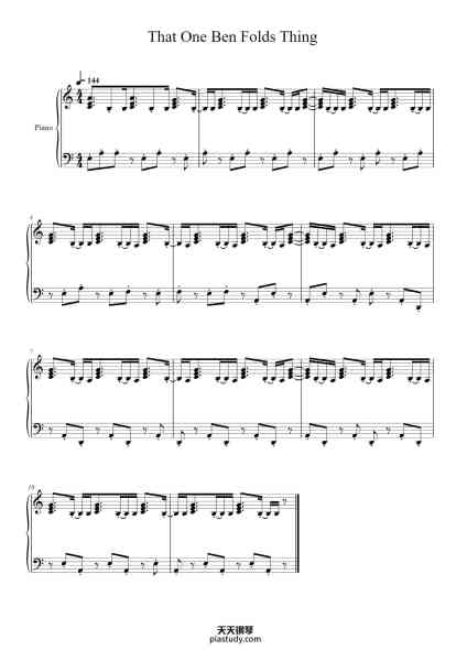 “That One Ben Folds Thing”钢琴谱--免费下载-天天钢琴