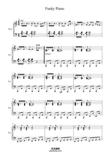 “Funky Piano”钢琴谱-Jürgen Moser-免费下载-天天钢琴