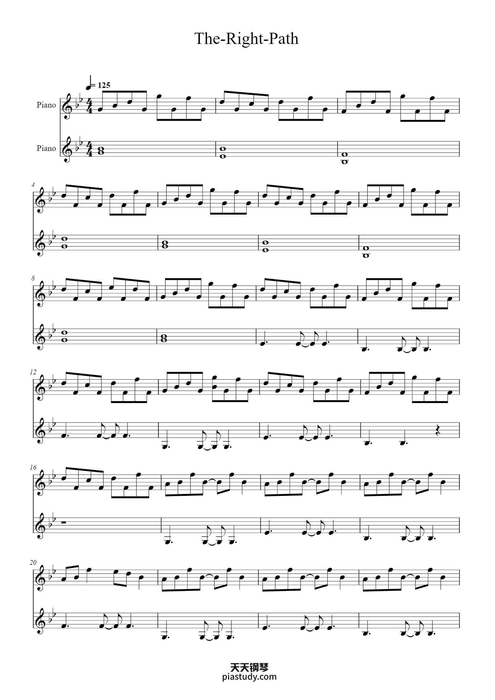 The-Right-Path - 【钢琴轻音乐 | 舒缓音乐】钢琴谱 - Thomas Greenberg - free piano ...