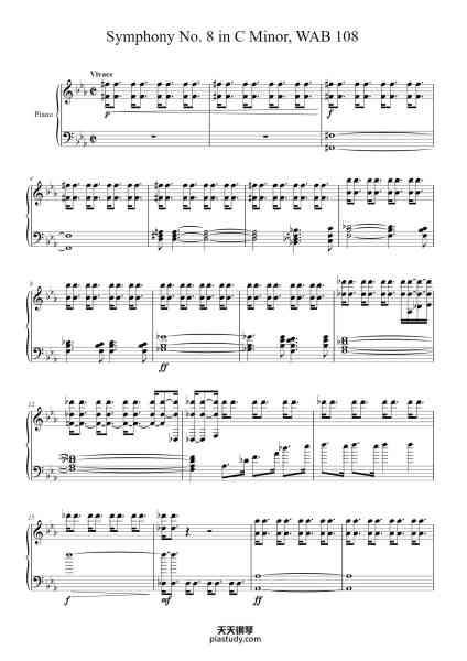 “Symphony No. 8 in C Minor, WAB 108: IV. Finale”钢琴谱--免费下载-天天钢琴