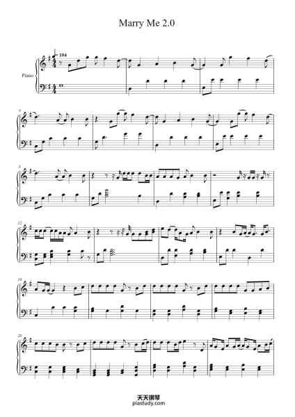 “Marry Me 2.0”钢琴谱-arr. Anastasia Sion-免费下载-天天钢琴