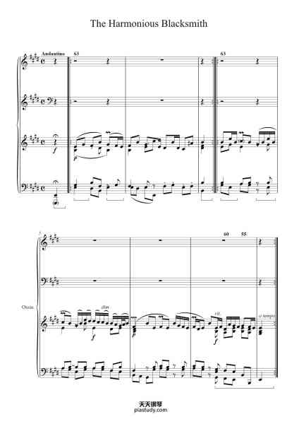 “Air & Variations "The Harmonious Blacksmith"”钢琴谱-G.F.Handel-免费下载-天天钢琴