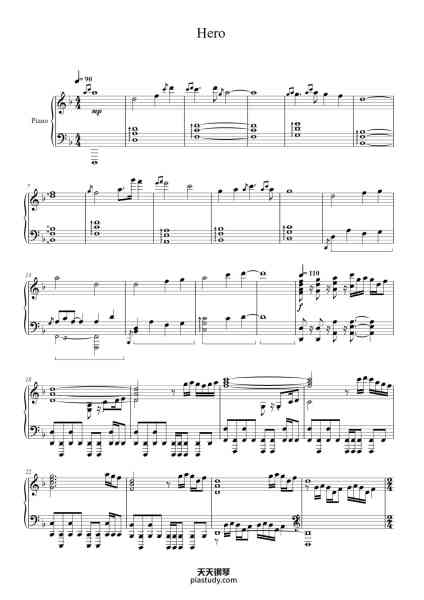“Hero”钢琴谱-Hans Zimmer / John Powell-免费下载-天天钢琴