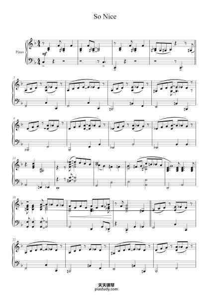 “So Nice”钢琴谱-Marcos Valle and Paulo Sergio Valle-免费下载-天天钢琴