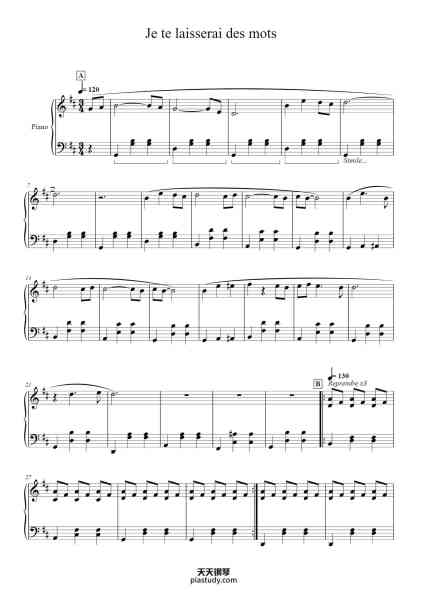 “Je te laisserai des mots”钢琴谱-Patrick Watson
Arr. by/de S. Charbonneau-免费下载-天天钢琴