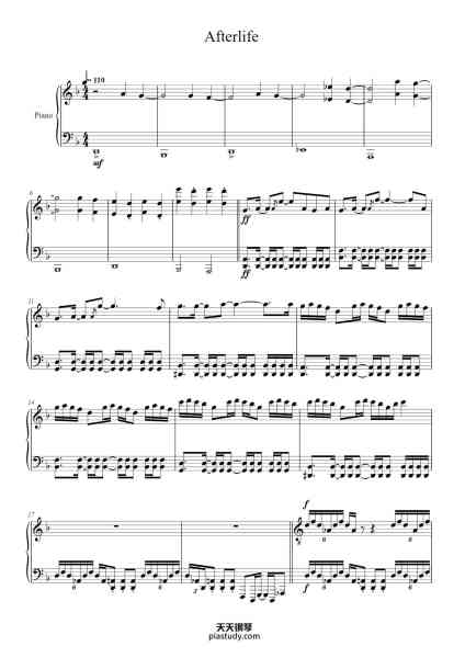 “Afterlife”钢琴谱-Written by Avenged Sevenfold-免费下载-天天钢琴