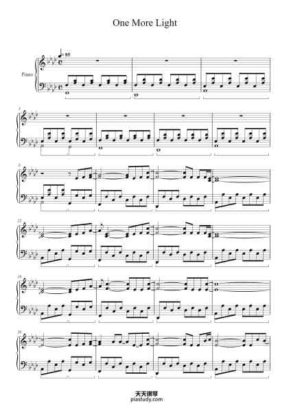 “One More Light”钢琴谱-Transcription by Kea Garmers-免费下载-天天钢琴