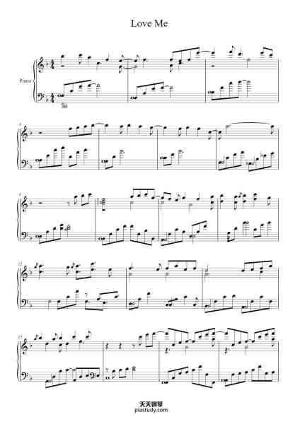 “Love me”钢琴谱-李闰珉 (Yiruma)-免费下载-天天钢琴