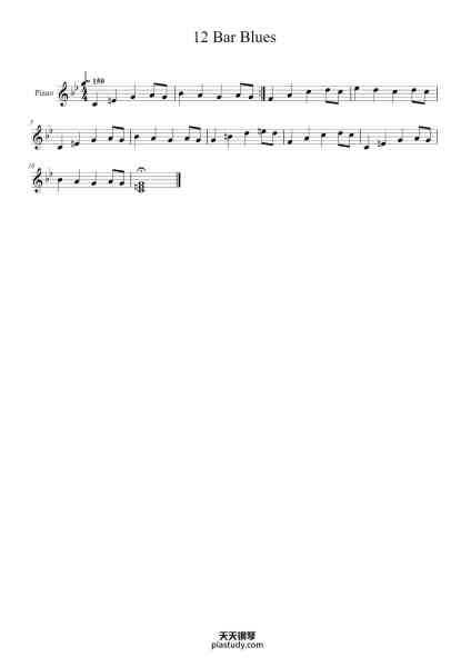 “12 Bar Blues”钢琴谱-Lessons - Blues-免费下载-天天钢琴