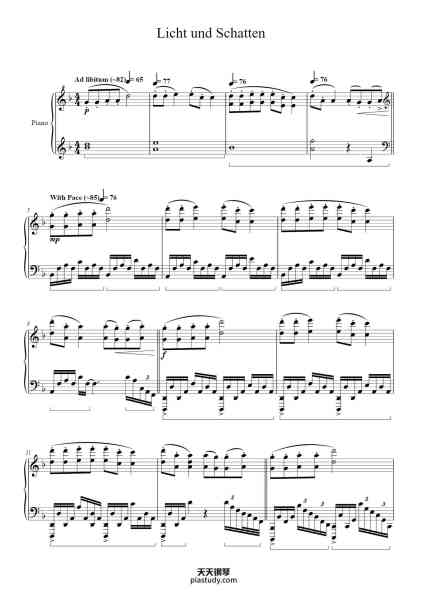 “Licht und Schatten”钢琴谱-Claudewy Jefbia-免费下载-天天钢琴