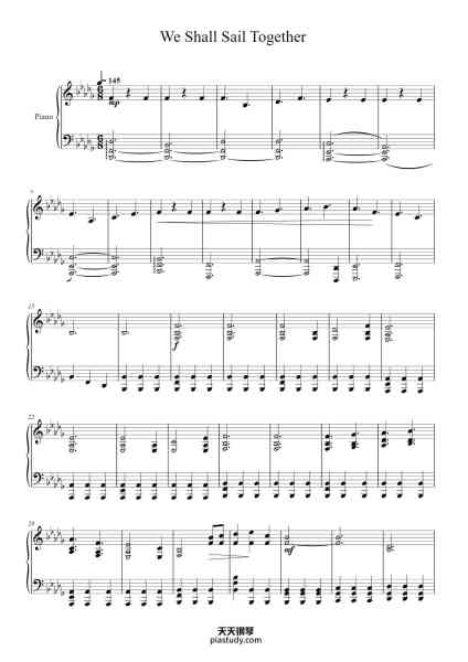 “We Shall Sail Together”钢琴谱-Robin Beanland-免费下载-天天钢琴