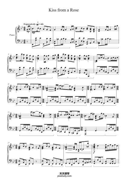 “Kiss from a Rose”钢琴谱-Written by SEAL-免费下载-天天钢琴