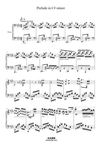 “Prelude in C# minor”钢琴谱-Hearstrusk Jobtian-免费下载-天天钢琴