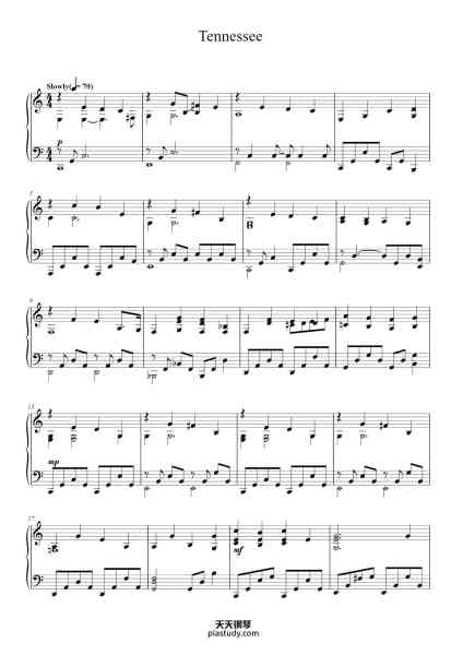 “Tennessee from Pearl Harbor”钢琴谱-Music by HANS ZIMMER-免费下载-天天钢琴