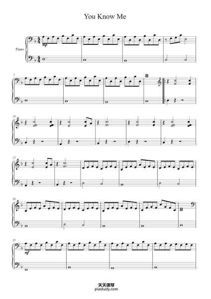 “You Know Me”钢琴谱-Bethel Music-免费下载-天天钢琴