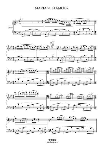“MARIAGE D'AMOUR”钢琴谱-Paul de Senneville Arr. Timothy Newton-免费下载-天天钢琴