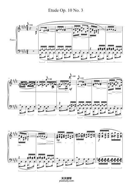 “Etude Op. 10 No. 3”钢琴谱-Frederic Chopin-免费下载-天天钢琴