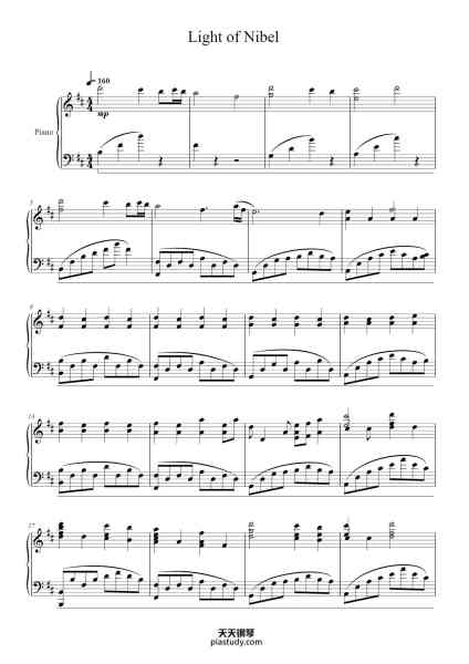 “Light of Nibel”钢琴谱-Transcribed by Akmigone Sheet music by Erolon-免费下载-天天钢琴