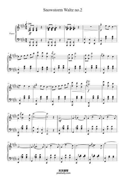 “Waltz no. 2 from Snowstorm”钢琴谱-Kelcey Freekuk-免费下载-天天钢琴