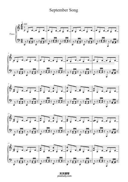 “September Song”钢琴谱-Agnes Obel-免费下载-天天钢琴