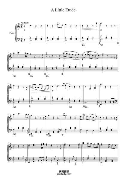 “A Little Etude”钢琴谱-Sergey Abuninhoff-免费下载-天天钢琴