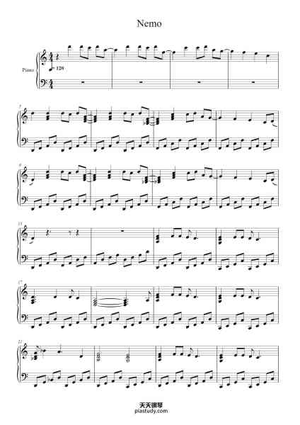 “Nemo”钢琴谱-Nightwish-免费下载-天天钢琴