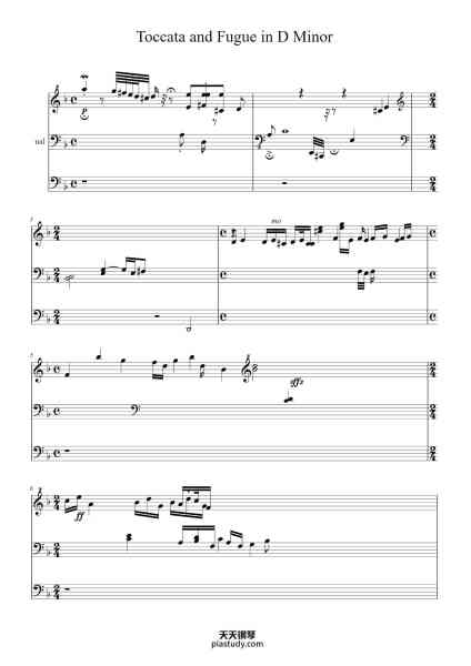 “Toccata and Fugue in D Minor, BWV 565”钢琴谱-Johann Sebastian Bach-免费下载-天天钢琴