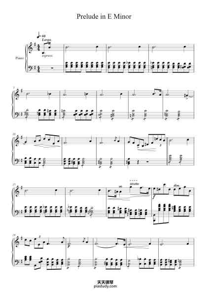 “Prelude in E Minor, Op. 28, No. 4”钢琴谱-Nellvi-免费下载-天天钢琴