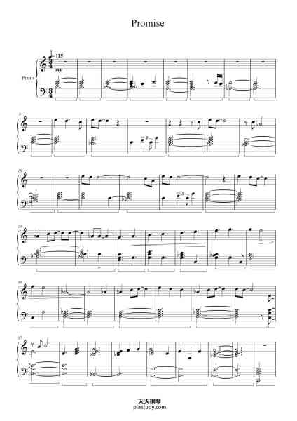 “Promise”钢琴谱-Yuledon-免费下载-天天钢琴