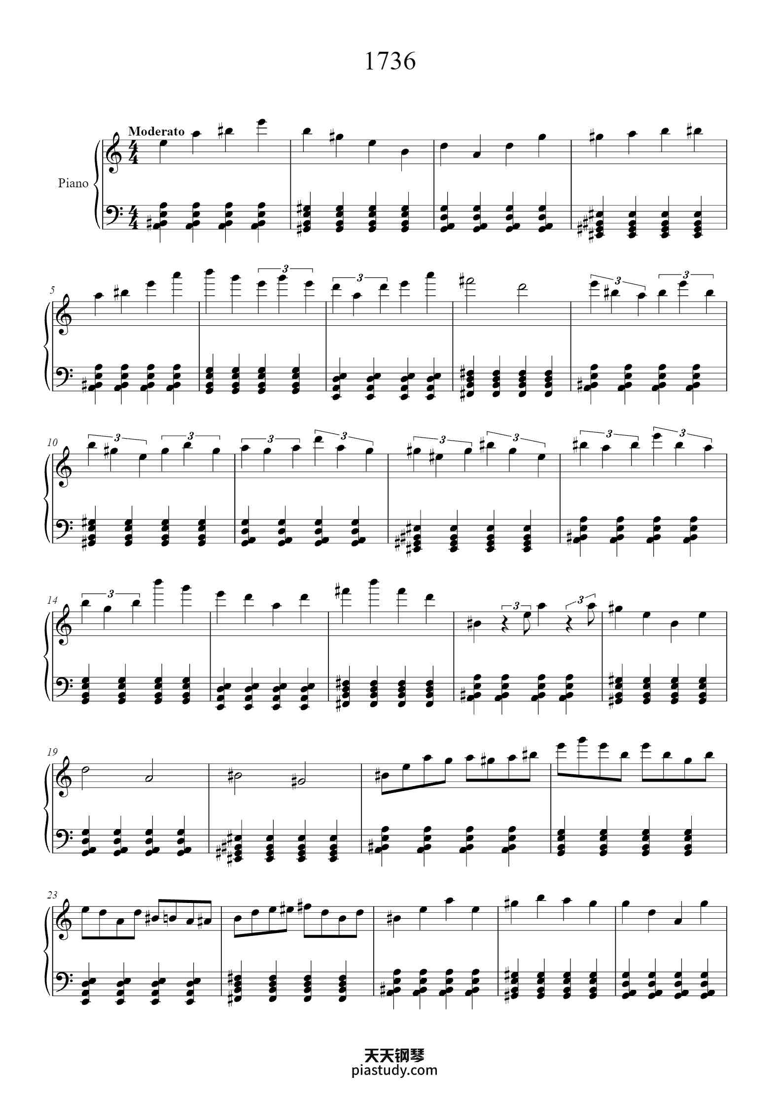 1736钢琴谱 - Jacob Prentice - free piano sheet music - PiaNoproblem