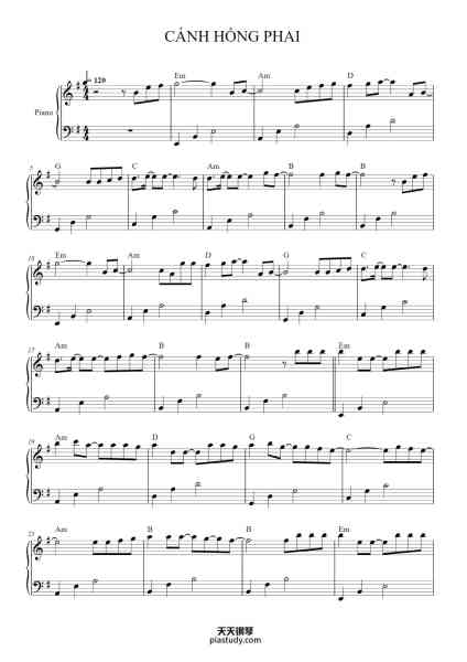 “CÁNH HỒNG PHAI”钢琴谱-Composer: Quốc Thống-免费下载-天天钢琴