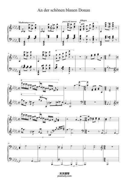 “An der schönen blauen Donau”钢琴谱-J.Strauss - G.Cziffra-免费下载-天天钢琴