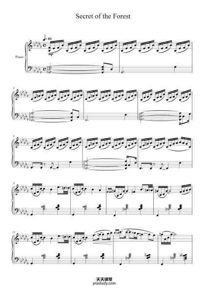 “Secret of the Forest”钢琴谱-Composed By: Y. Mitsuda Arranged By: Zohar-免费下载-天天钢琴
