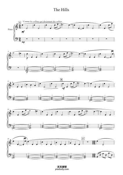 “The Hills”钢琴谱-ALEXANDRA STRÉLISKI-免费下载-天天钢琴