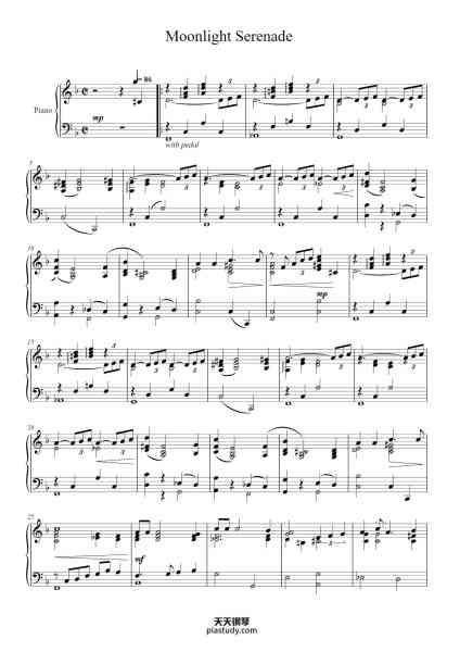 “Moonlight Serenade”钢琴谱-Glenn Miller-免费下载-天天钢琴