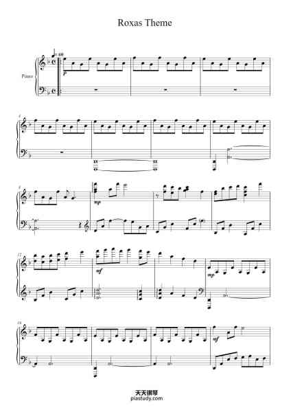 “Roxas Theme”钢琴谱-Yoko Shimomura-免费下载-天天钢琴