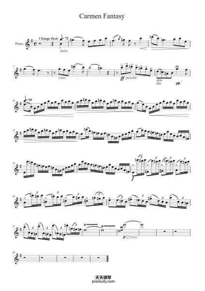 “Carmen Fantasy”钢琴谱-Francois Borne-免费下载-天天钢琴