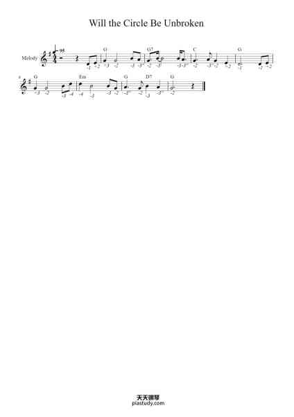 “Will the Circle Be Unbroken”钢琴谱-Argt Paul Lassey-免费下载-天天钢琴