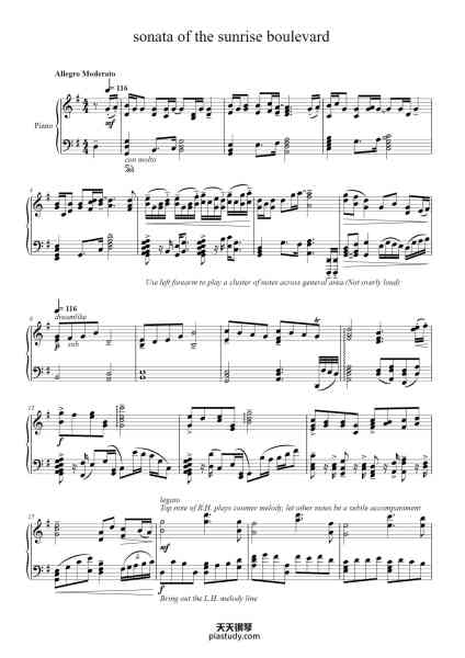 “sonata of the sunrise boulevard”钢琴谱-29366675-免费下载-天天钢琴