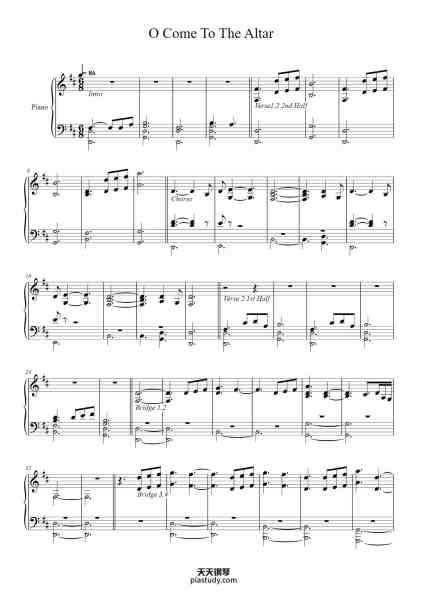 “O Come To The Altar”钢琴谱-Elevation Worship-免费下载-天天钢琴