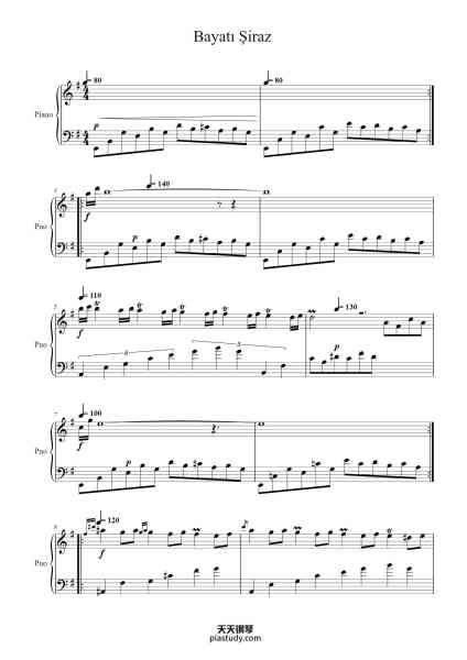 “Bayatı Şiraz”钢琴谱-Vagif Mustafazade-免费下载-天天钢琴
