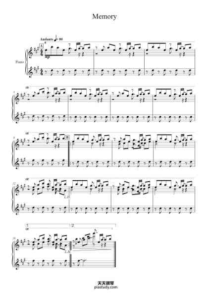 “Memory”钢琴谱-Composition by Toby Fox First Arrangement by Jester Musician Second arrangement by Do_you_wanna_have_a_bad_time-免费下载-天天钢琴