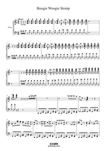 “Boogie Woogie Stomp”钢琴谱-Albert Ammons-免费下载-天天钢琴