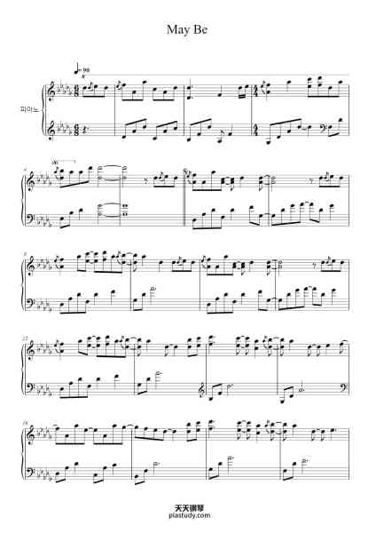 “May Be”钢琴谱-Yiruma-免费下载-天天钢琴